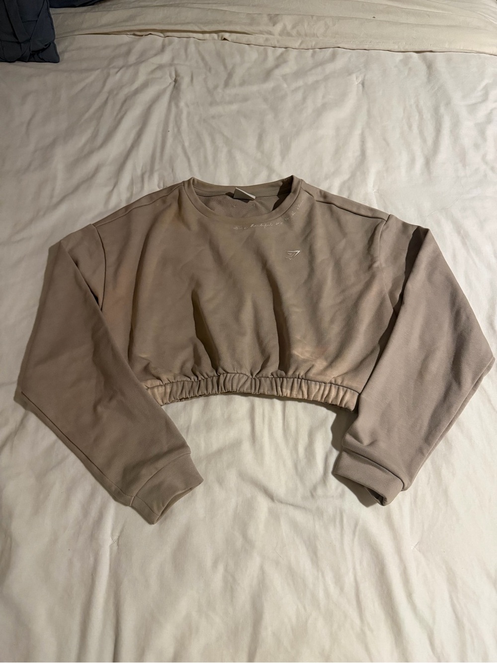 Gymshark whitney Simmons Cropped Crew Sweatshirt in Taupe